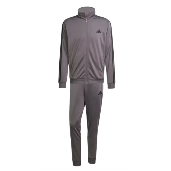 Adidas 3 Stripes Basic Tuta Completa Grigio Nero Uomo JI8856 acetata comoda microfibra