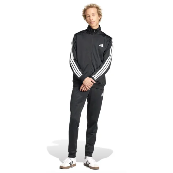 Adidas 3 Stripes Basic Tuta Completa Nero Bianco Uomo JI8858 acetata comoda palestra ginnastica casa
