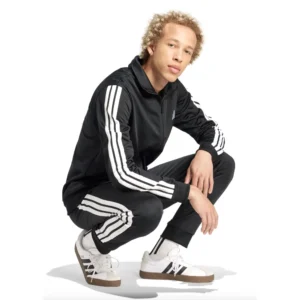 Adidas 3 Stripes Basic Tuta Completa Nero Bianco Uomo JI8858 acetata comoda palestra ginnastica casa