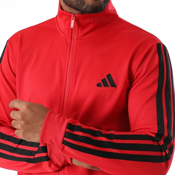 Adidas 3 Stripes Basic Tuta Completa Rosso Nero Uomo - immagine 2