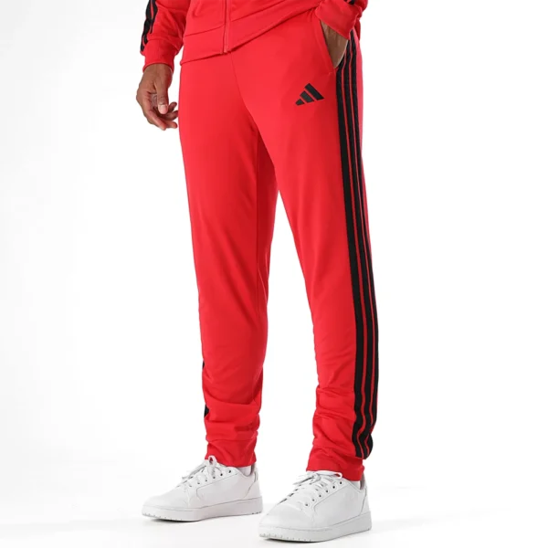 Adidas 3 Stripes Basic Tuta Completa Rosso Nero Uomo - immagine 4