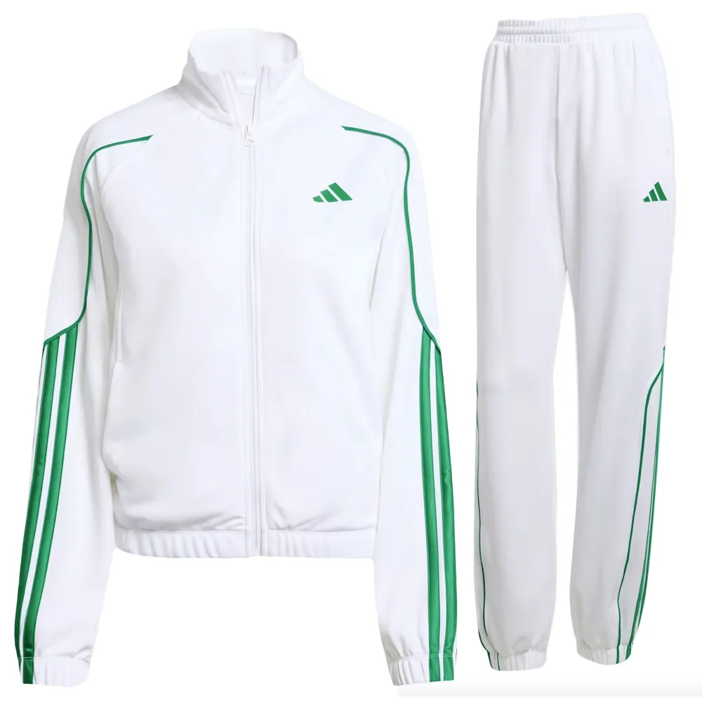 adidas stadium tuta completa bianco verde donna JX0473 - 1 Adidas Stadium Tuta Completa Bianco Verde Donna - immagine 1