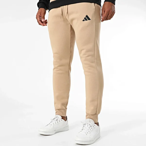 Adidas Tuta Completa French Terry Beige Nero Uomo Felpata Cappuccio KB5265