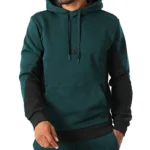 Adidas Tuta Completa French Terry Verde Nero Uomo Felpata Cappuccio KB5266