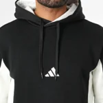 Adidas Tuta Completa French Terry Nero Bianco Uomo Felpata Cappuccio KB5264