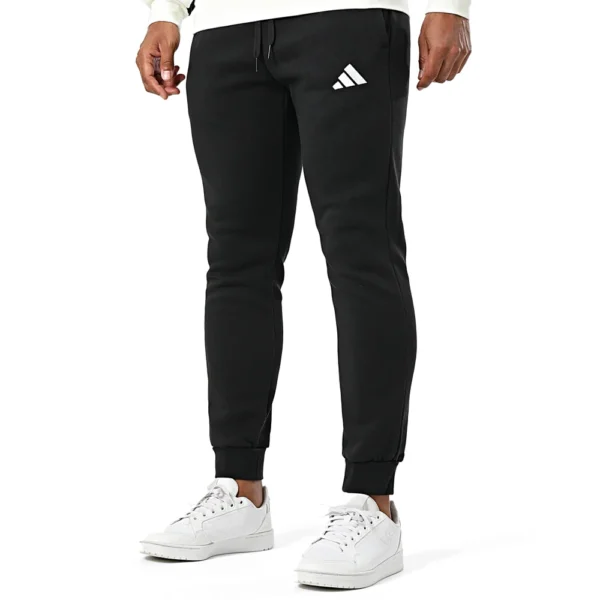 Adidas Tuta Completa French Terry Nero Bianco Uomo Felpata Cappuccio KB5264