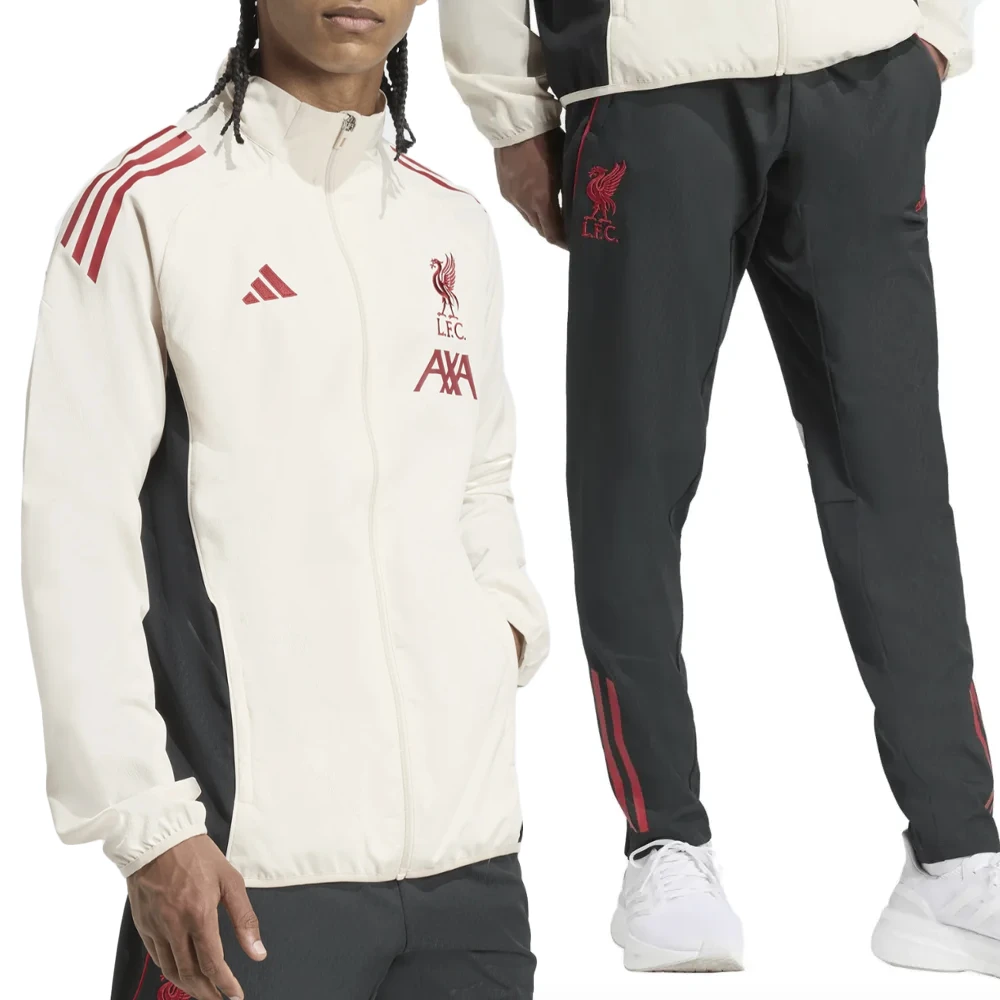 Adidas Liverpool Tuta complte Beige nero Microfibra JV6571-JV6547 - 1 Adidas Liverpool Tuta Completa Beige Nero Microfibra - immagine 1