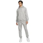 Nike Tuta Completa Club GX Cappuccio Grigio Felpata Uomo FB7296-063 sport palestra calcio scuola ginnastica