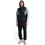 Nike Tuta Completa Club Fleece ColorBlock Nero Grigio Uomo Felpata Cappuccio HV1165-010