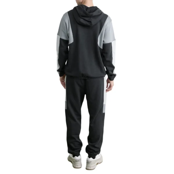 Nike Tuta Completa Club Fleece ColorBlock Nero Grigio Uomo Felpata Cappuccio HV1165-010