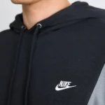 Nike Tuta Completa Club Fleece ColorBlock Nero Grigio Uomo Felpata Cappuccio HV1165-010