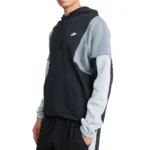 Nike Tuta Completa Club Fleece ColorBlock Nero Grigio Uomo Felpata Cappuccio HV1165-010