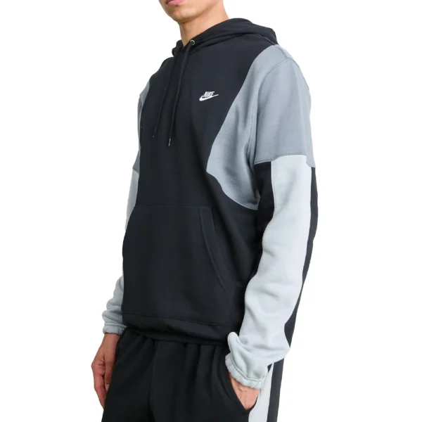 Nike Tuta Completa Club Fleece ColorBlock Nero Grigio Uomo Felpata Cappuccio HV1165-010