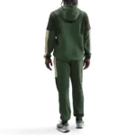 Nike Tuta Completa Club Fleece ColorBlock Verde Uomo Felpata Cappuccio HV1165-323