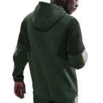 Nike Tuta Completa Club Fleece ColorBlock Verde Uomo Felpata Cappuccio HV1165-323