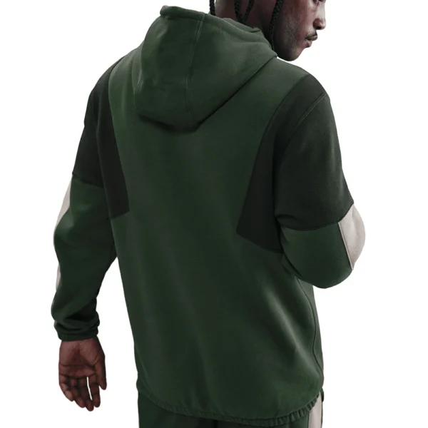 Nike Tuta Completa Club Fleece ColorBlock Verde Uomo Felpata Cappuccio HV1165-323
