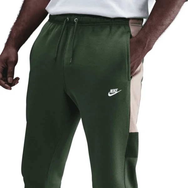 Nike Tuta Completa Club Fleece ColorBlock Verde Uomo Felpata Cappuccio HV1165-323